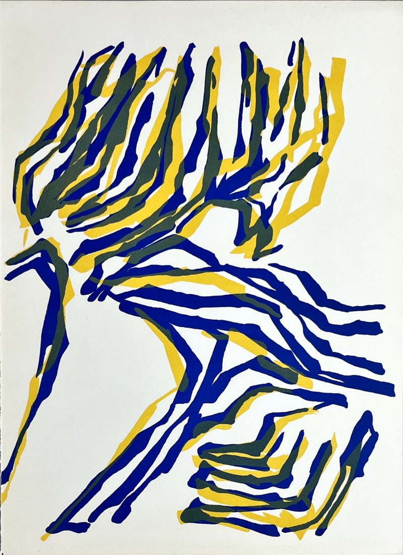 Derriere le Miroir No. 161 - Raoul Ubac: Original lithograph, executed for Derriere le Miroir, n° 161, 1966. Published in Paris by Maeght. There is text on verso. With centerfold.Raoul Ubac - Page from Derriere le Miroir Very rarely