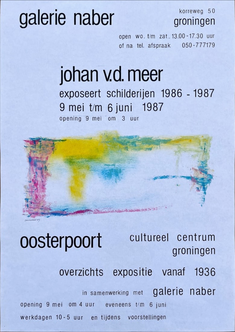 Johan v.d. Meer - Exhibition Poster/Affiche - signed: Signed in the plate.Provenance; collection gallery Wiek XX
