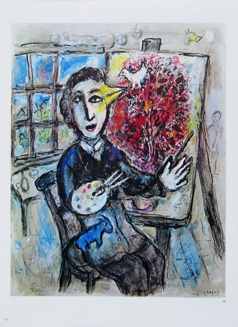 Marc Chagall - Derriere le Miroir No. 225 - 1977 - Signed: Marc Chagall - from Derriere le Miroir 225-1977Signed in the plateVery rarely lithograph of Derrière le Miroir n°225, published in 1977 Editor and publisher of The Maeght Gallery, Paris and Maeght E