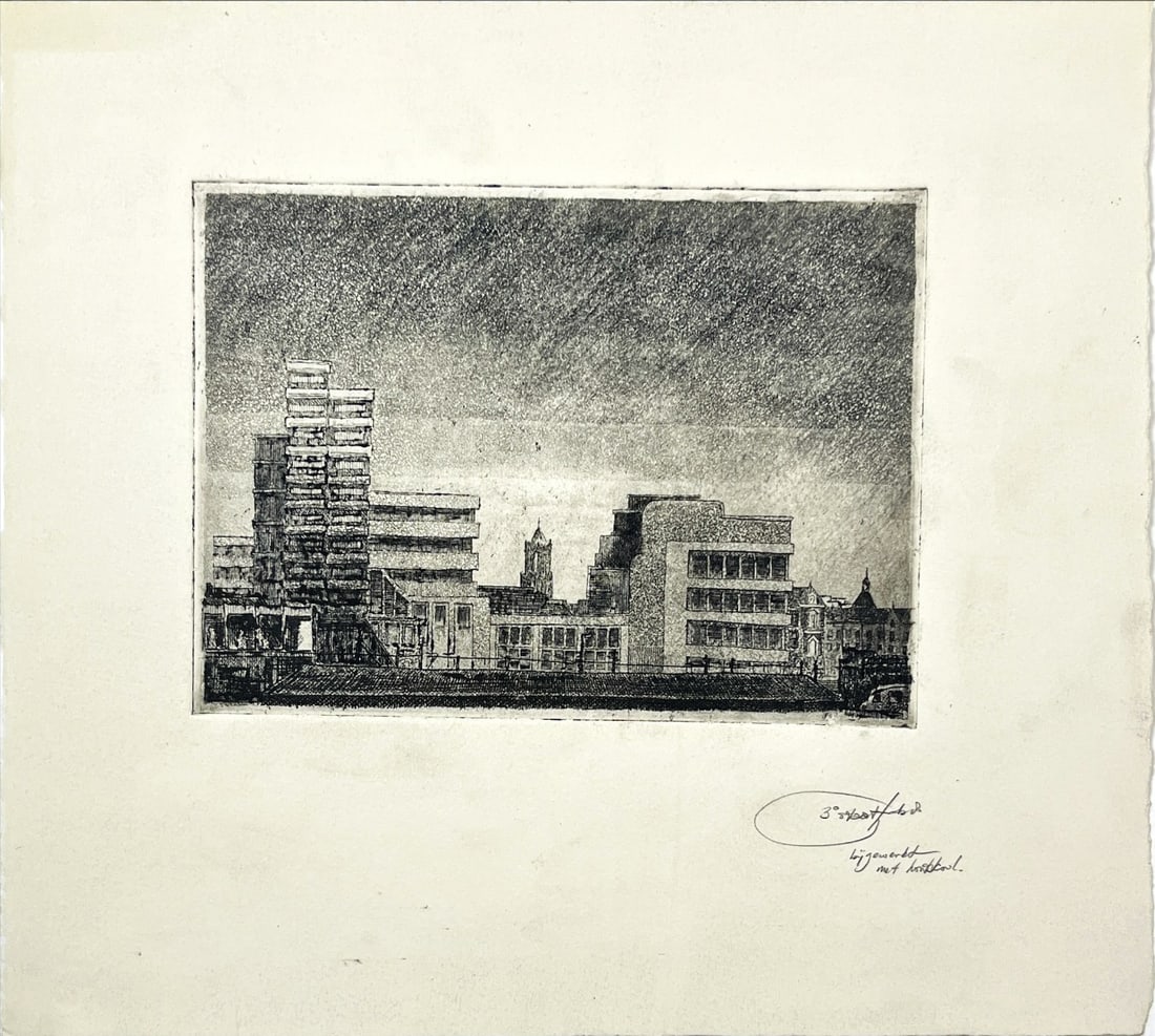 City view - Etching - Hand-signed (1 of 1)