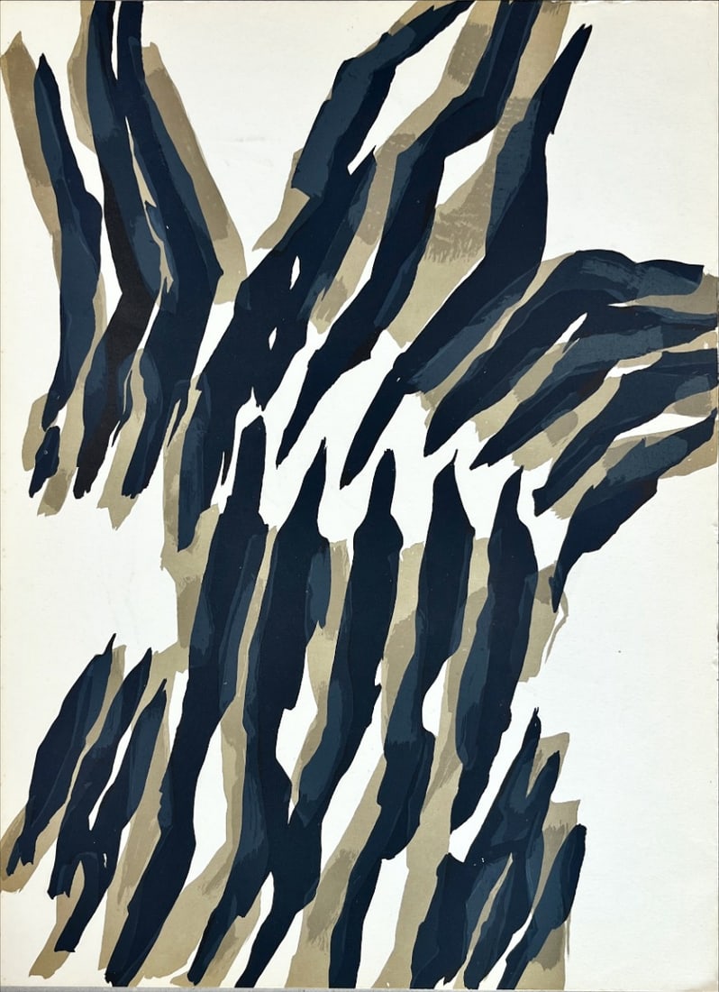 Raoul Ubac - Lithograph - DLM 1964 (Derriere le Miroir): Original lithograph, executed for Derriere le Miroir, n° 142, 1964. Published in Paris by Maeght. There is text on verso. Raoul Ubac - Page from Derriere le Miroir Very rarely lithograph of