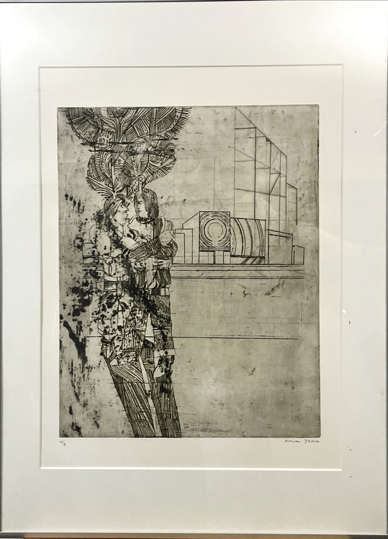 Bouke Ylstra - Etching - hand signed: Bouke YLSTRA (Den Haag 1933-2009 Dordrecht)Original complete frame with passe-partout and glass.Comes with book of the artist.Bouke Ylstra (name variants: Bouke IJlstra, Bouke Johan IJlstra) was born