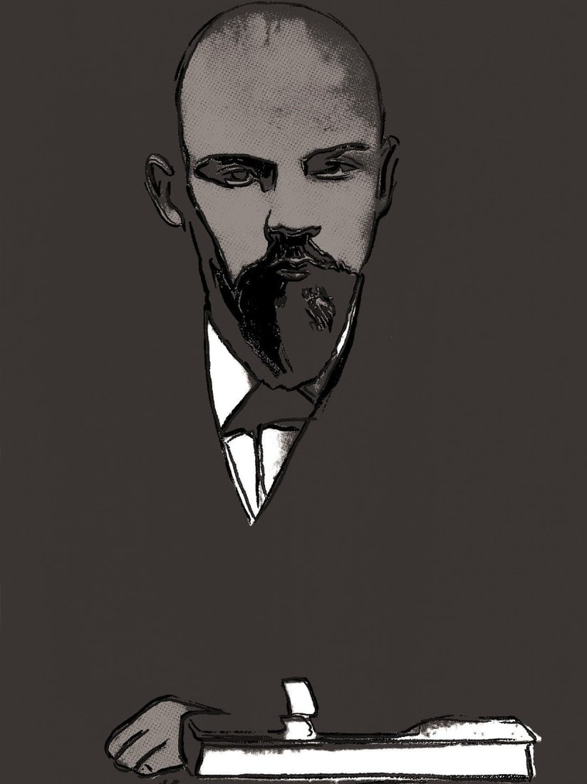 Andy Warhol - Lenin - Graphics series with diamond dust - Signed in the print. (1 of 4)