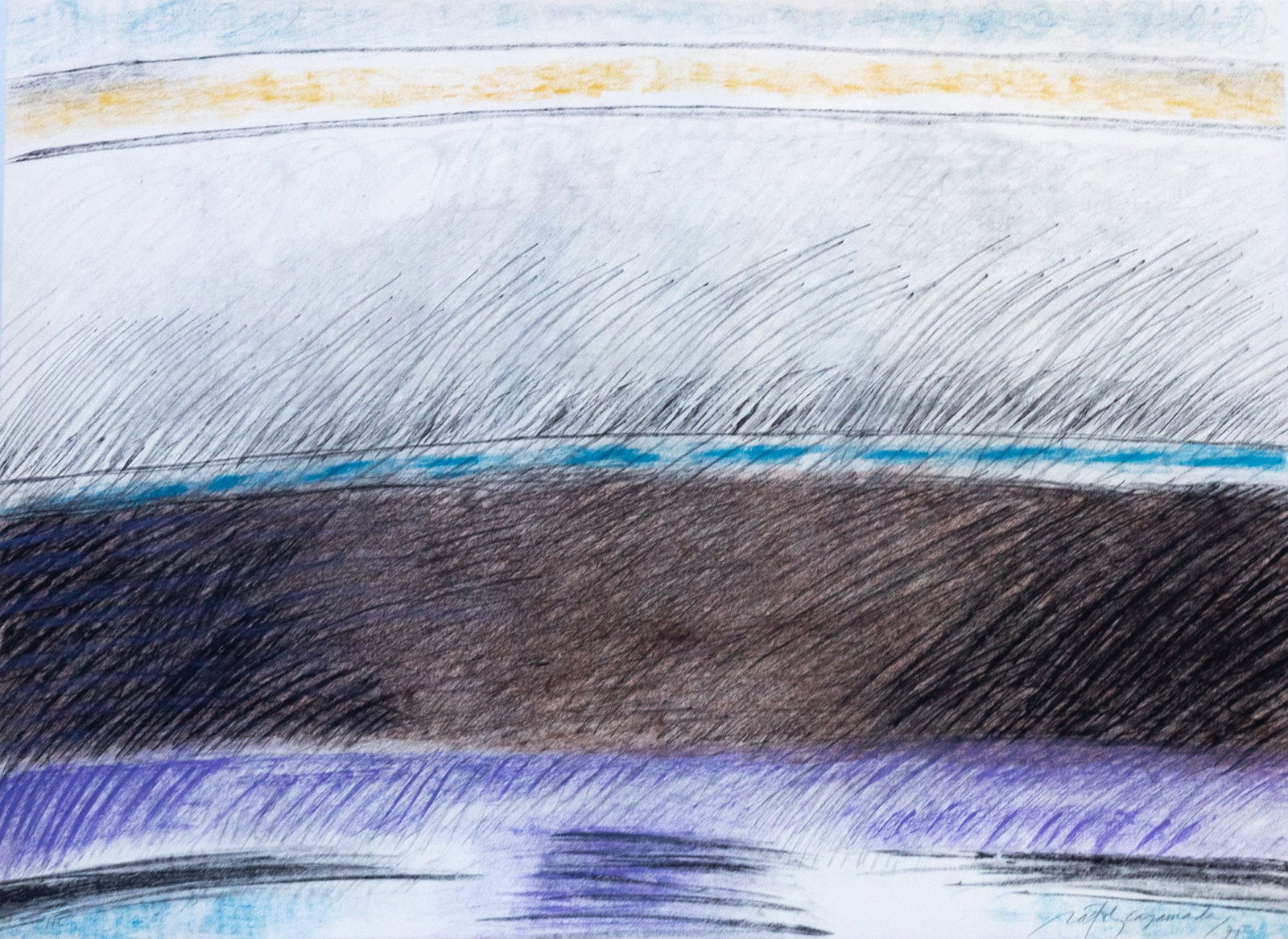 Casamada, Albert Ràfols- - Lithograph - Hand signed: Title: Composition. Edition: H.C (Hors Comerce). Hand-Signed and numbered with pencil by the artist.