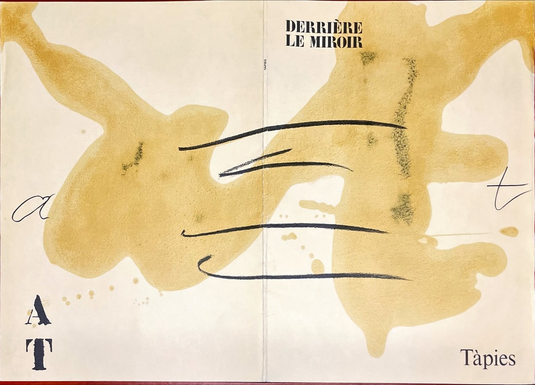 Antoni Tapies - Lithograph - DLM 1982 (Derriere le Miroir): Original lithograph, cover executed for Derriere le Miroir, n° 253, 1982. Published in Paris by Maeght. There is text on verso. CenterfoldAntoni Tapies - Page from Derriere le Miroir