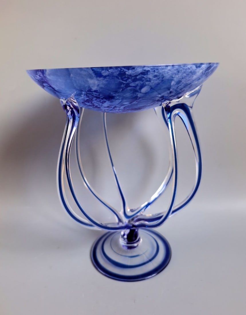 Jozefina Krosno - Octopus glass bowl blue: Improbably beautiful Jozefina Krosno - Octopus glass bowl blue