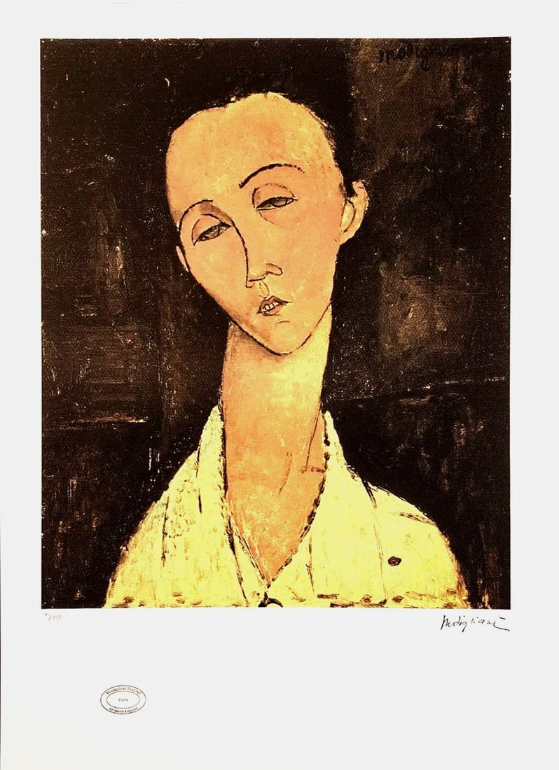 Amedeo Modigliani - Lithograph - Signed: Amedeo Modigliani 1884-1920Amedeo Clemente Modigliani was an Italian painter and sculptor who worked mainly in France. He is known for portraits and nudes in a modern style characterized by a surreal