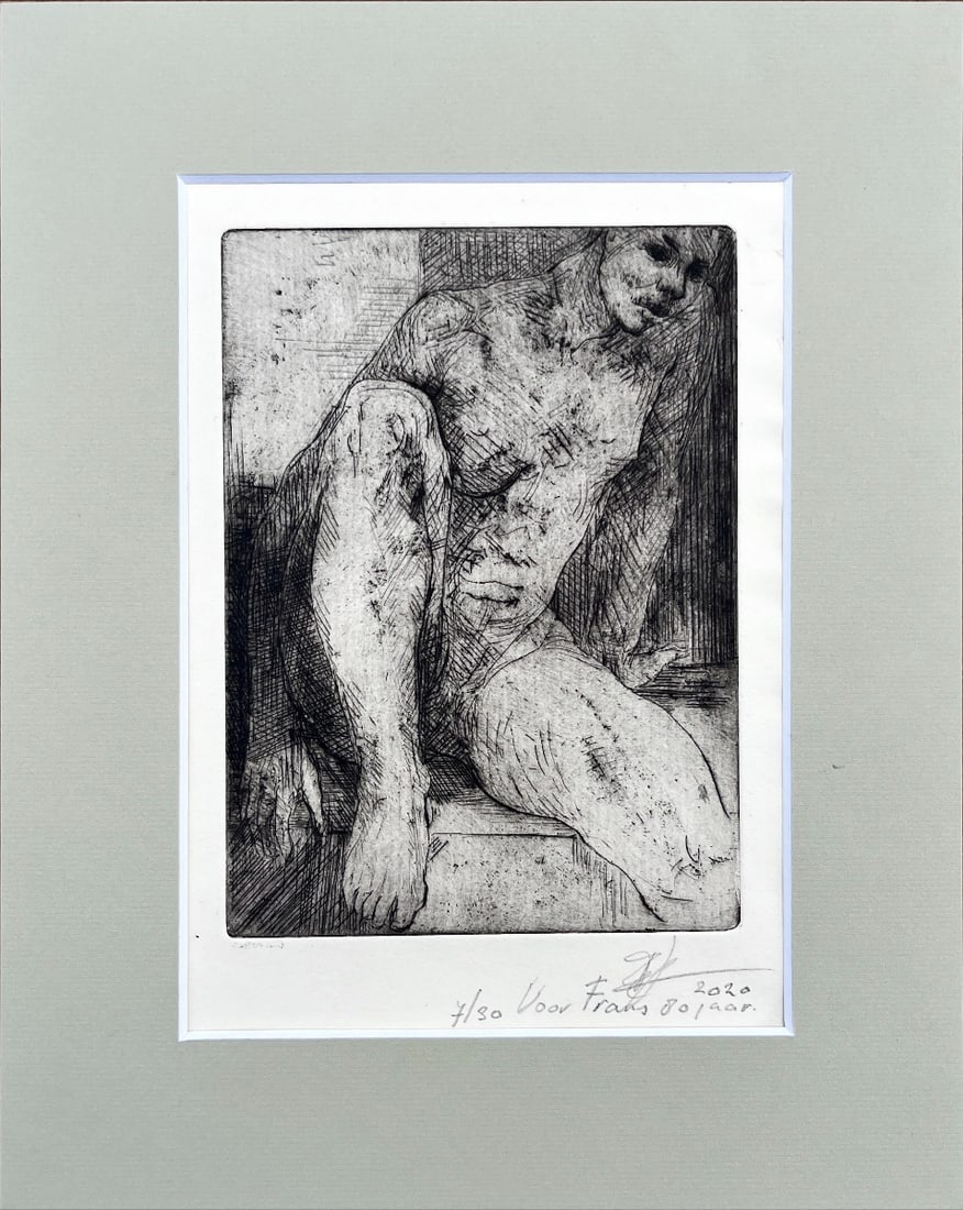 Noel (Noella) Roos - Etching - Handsigned: Noel (Noella) Roos Studied at the Royal Academy of Arts, The Hague, The Netherlands. Academy of Fine Arts, Athens, Greece. Academy of Fine Arts, Antwerp. Academy of Arts Minerva, Groningen, The Nether