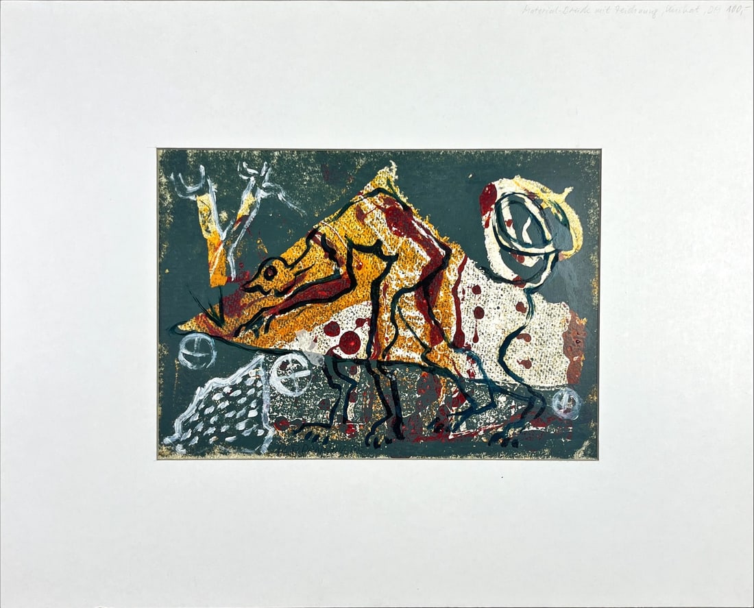 KP. Pankok - Mixed Techniques - Hand signed: KP. PankokGreat painting in mixed technique by the German artist.Moces with Passe-Partout