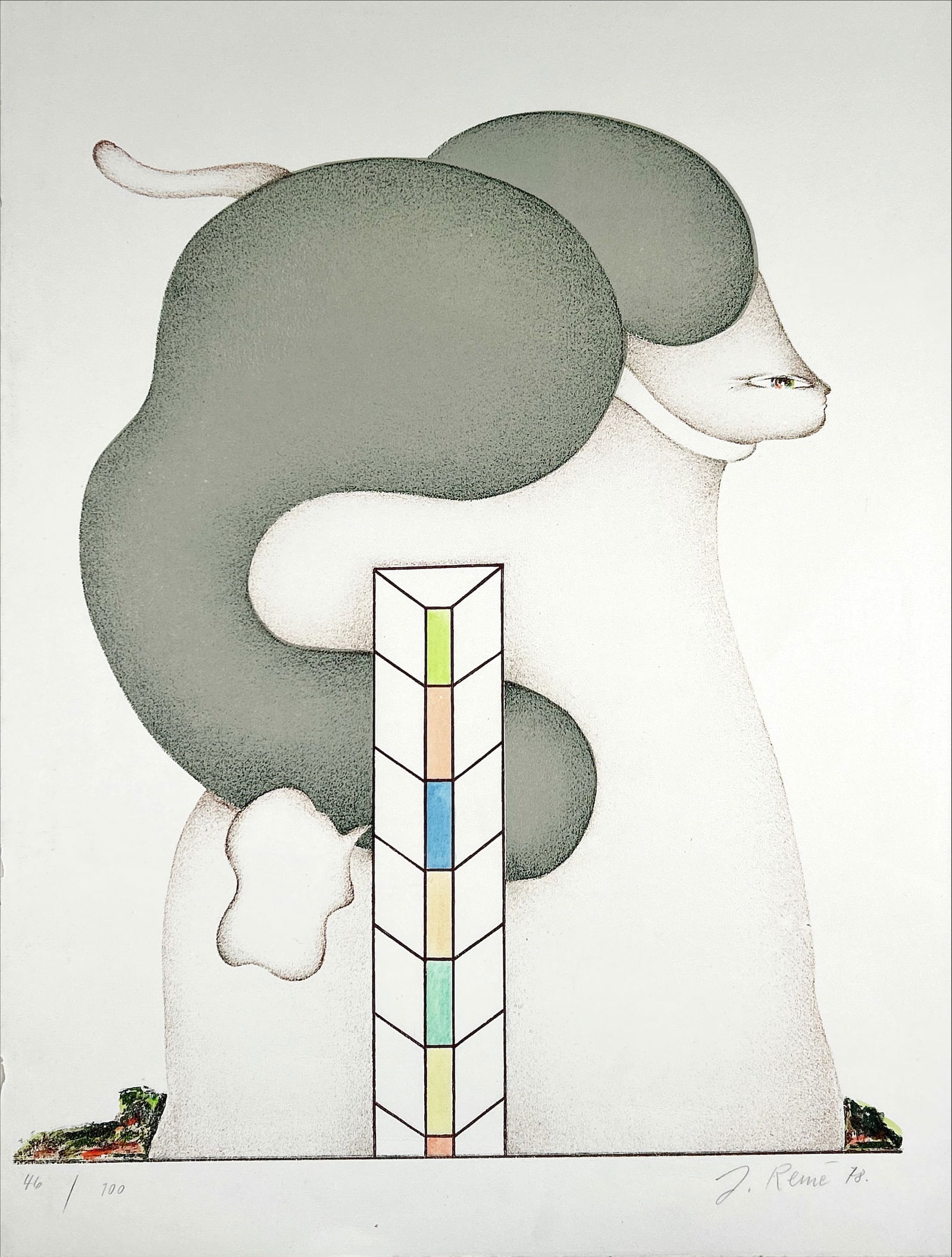 Remé. Jorge - Lithograph - Hand signed: Edition: 46/100. Handsigned titled and dated in pencil by the artist.