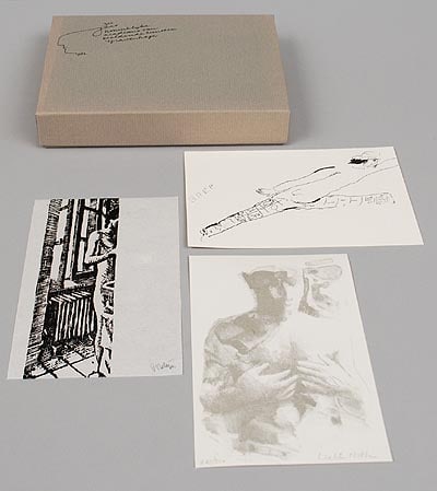 Graphic 300th anniversary of the Royal Academy of Art in The Hague: Complete serie in a box with 3 graphic works of art, designers Herman Gordijn, Marc Chagall and Walter Nobbe, published by the Academy of Fine Arts in The Hague on the occasion of the 300th