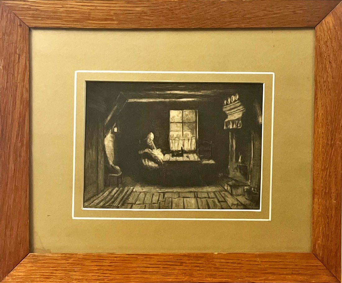 Isaac Israëls - Etching - Signed: Isaac Israëls 1865-1934Original complete frame with passe-partout and glass.Son of the Hague School artist Jozef Israels, Isaac Israels was a leading figure of the Amsterdam Impressionism movement, r