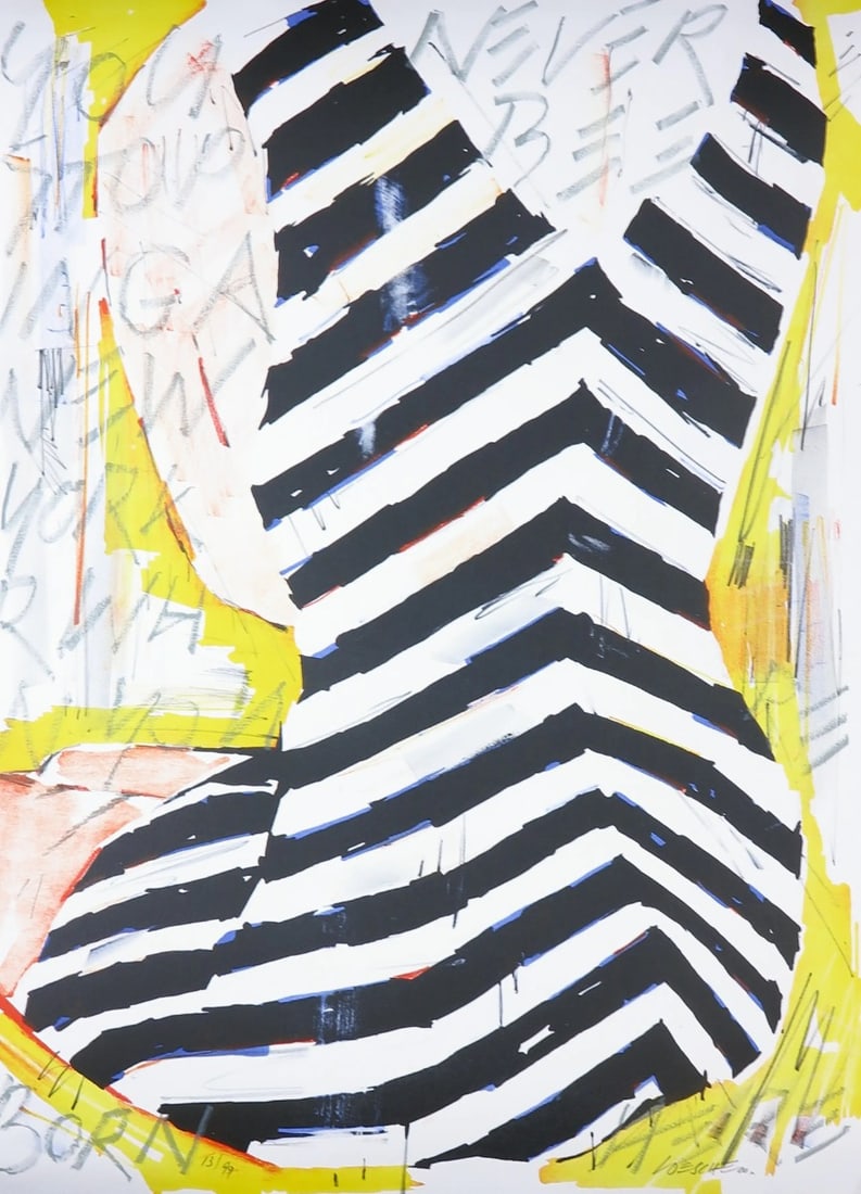 Wolfgang Loesche - Lithograph - Hand signed: Wolfgang Loescheborn in 19471970-1974 painting studies in Bielefeld, Germanysince 1974 freelance artist, teaching art and designlives and works in Cologne and New York.Training as a color