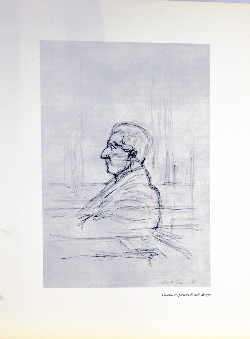 Alberto Giacometti - Derriere le Miroir No. 250 - 1st Edition - 1982: Alberto Giacometti - Page from Derriere le Miroir 250-1982 (Hommage a Aime et Marguerite Maeght).Very rarely lithograph of Derrière le Miroir n°250, published in 1982 following the death of Aime