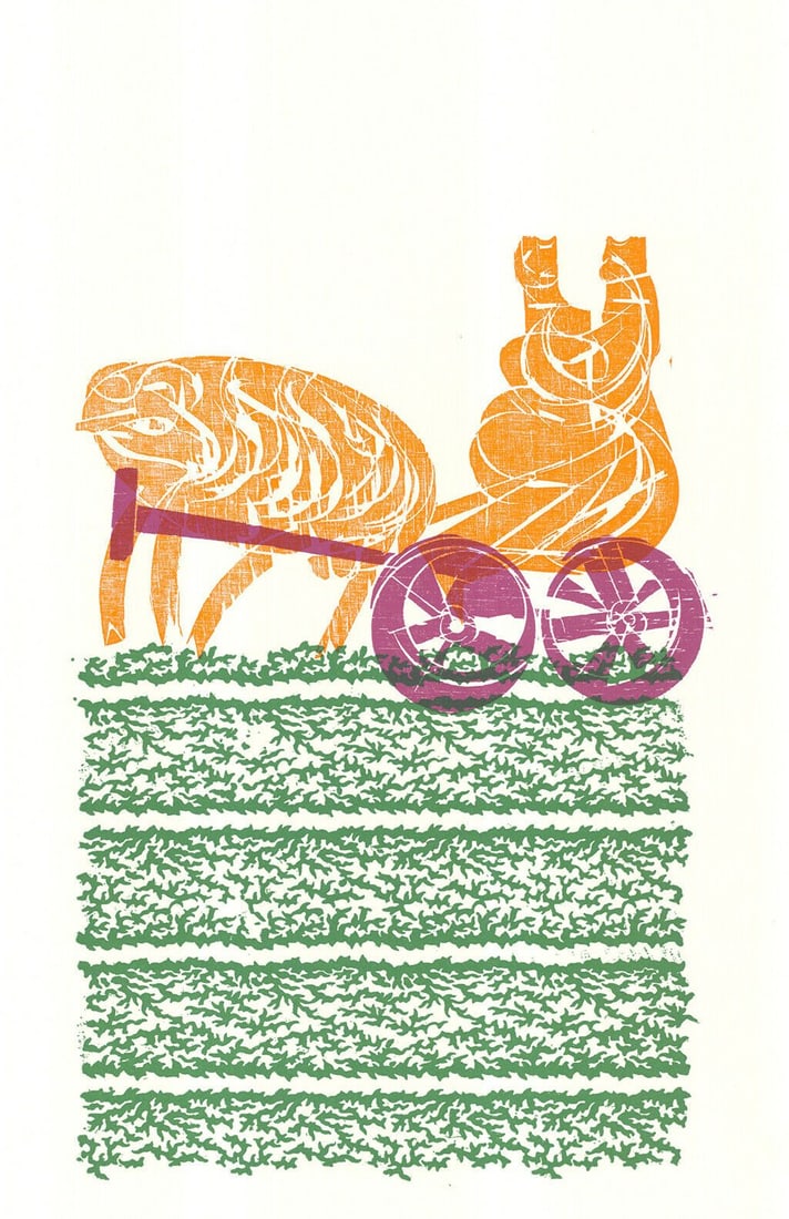 HAP Grieshaber - Colored woodcut: Colored woodcut, mounted in passe-partout