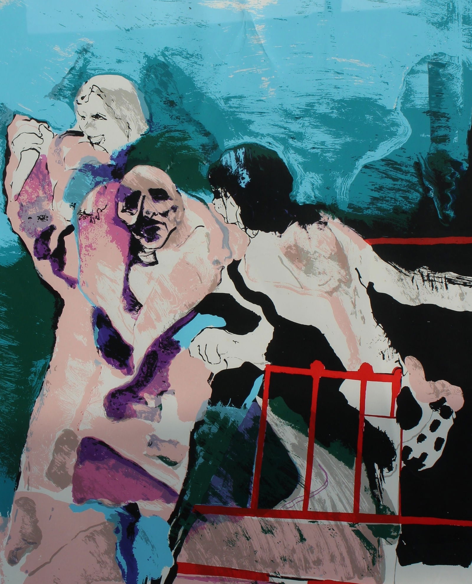 Bohemen, Kees van - Lithograph - Handsigned: Hand-Signed. With Frame. At the bottom in the white there are 2 small spots in the paper, falls away with a Passe-Partout.