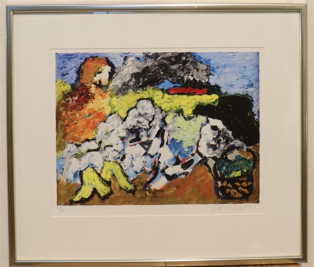 Jan Sierhuis - Lithograph - Hand-signed: Great lithograph by Dutch artist Jan Sierhuis. Hand-signed, numbered and dated. Fully framed with passe-partout and glass.Provenance: ABN AMRO Bank Art Collection.Jan Sierhuis was born in Amsterdam
