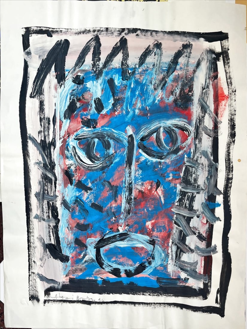 Aksai Brochoso - Oil Painting on paper Hand signed: Aksai BrochosoOil paining on paper1996