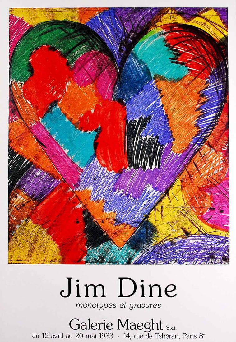 Jim Dine Affiche: Affiche created for an exhibition at the Maeght Gallery, Paris, April 12 - May 20, 1983.