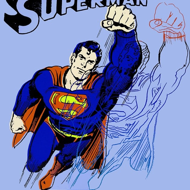 Andy Warhol - Superman - Graphics series with diamond dust - Signed in the print (1 of 2)