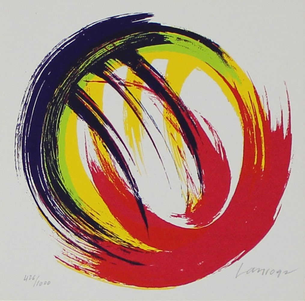 Lauro, Roberto - Silkscreen - Hand-signed: Hand-Signed and numbered in pencil. Silkscreen from the series 'Five Geometric Figures in Five Colors'. Published by Bébert (Pablo and Pandora van Dyck), Rotterdam. Catalogue Raisonné #: 1986.06Robe