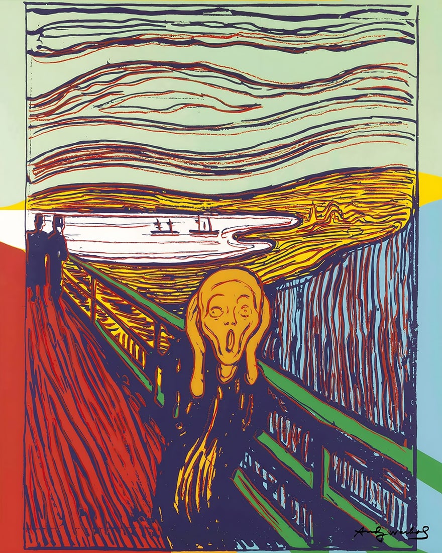 Andy Warhol - Serigraph - The Scream - Signed: Andy Warhol, serigraphThe ScreamSigned in the plate.Stamp of the Andy Warhol Foundation and embossing stamp verso.