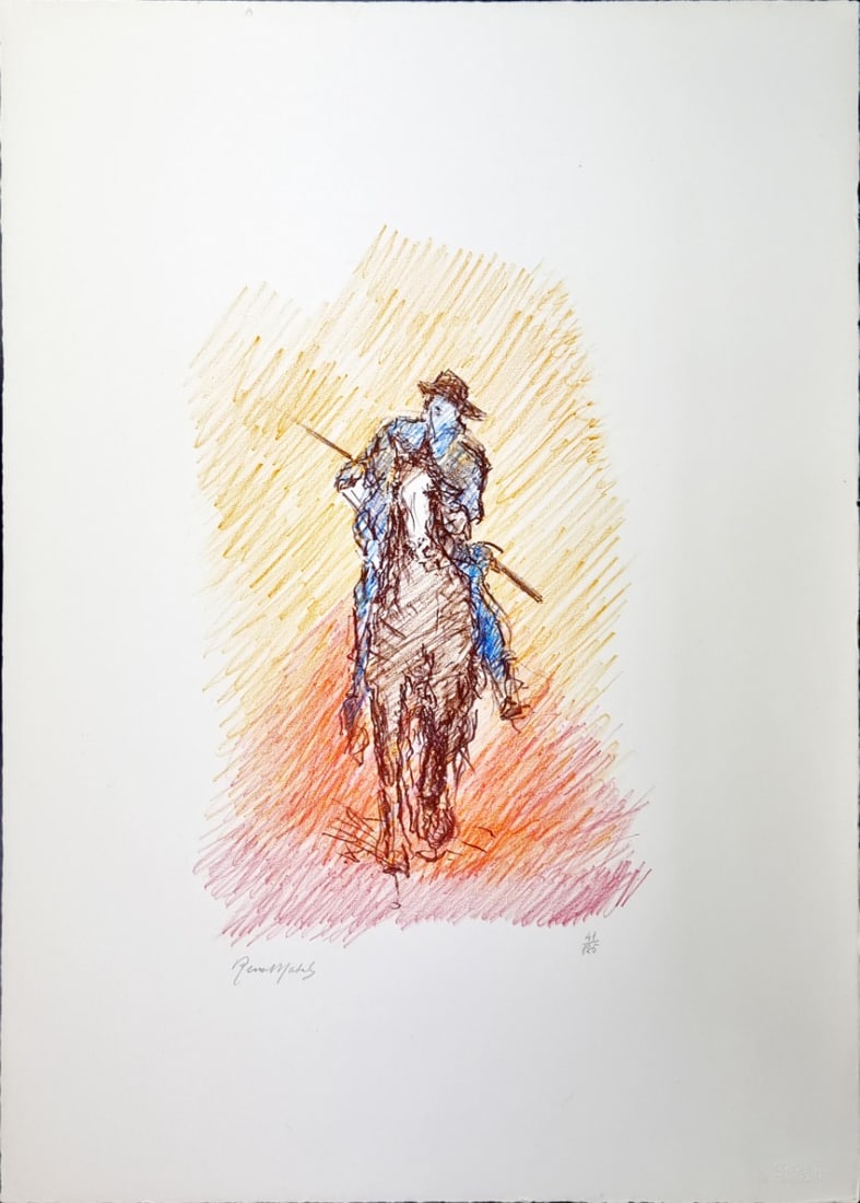 Renato Natali - Unreadable Artist - Lithograph - Handsigned: Renato Natali (10 May 1883 – 7 March 1979) was an Italian painter, member of the post-Macchiaioli group of painters in Livorno during the first half of the 20th century. He often painted