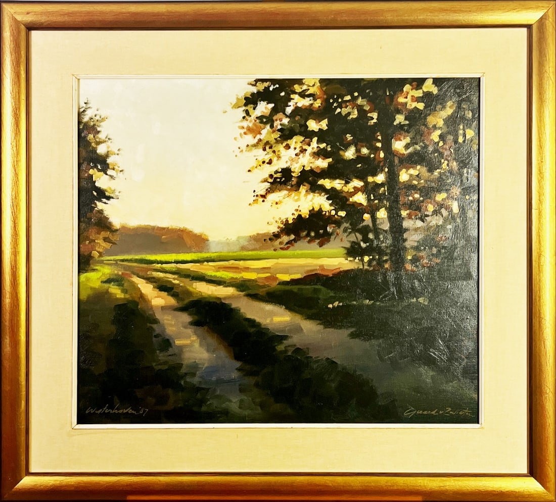 Gerard van Zwieten - Oil Painting - Hand signed: Gerard Willem VAN ZWIETEN (Rotterdam 1913 - Capelle aan den IJssel 1998)Academie voor Beeldende Kunsten (Rotterdam)painter, draughtsmanGreat painted landschapeDutch school.Fully framed with