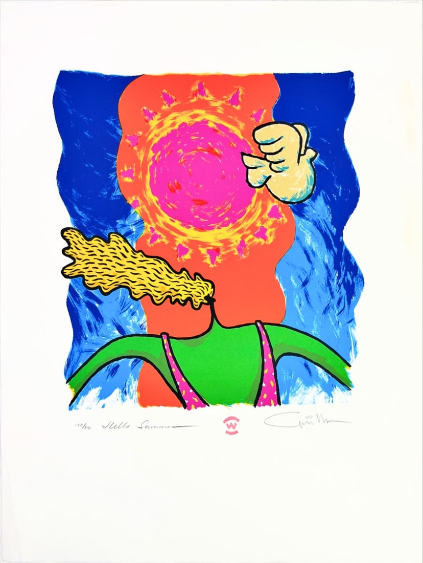 Hello Summer - Silkscreen - Hand-signed: Hello Summer, Great Silkscreen.Comes from the collection of the municipality of The Hague, The Netherlands.
