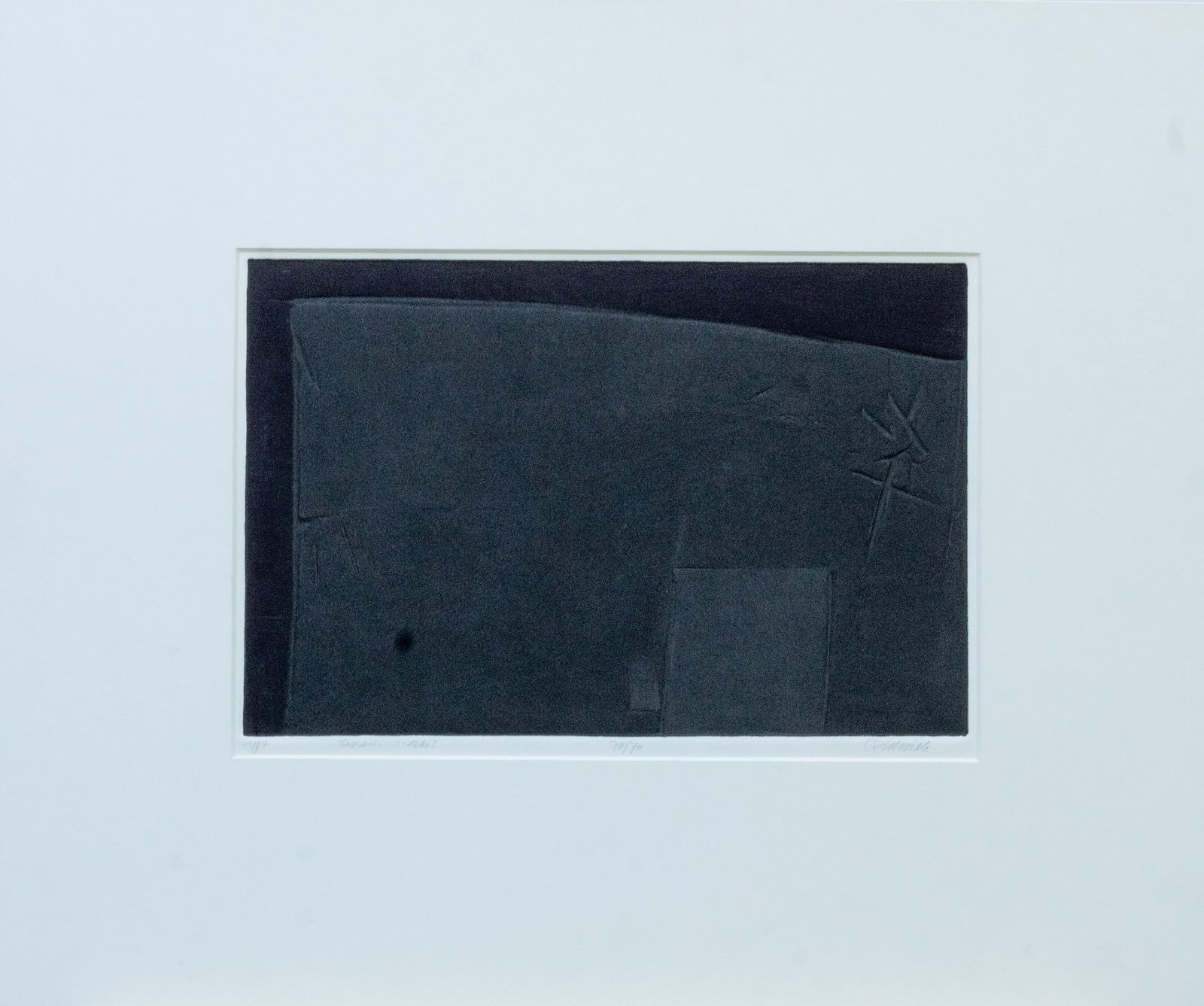 Tenzien No 12 - Etching/Embossing - Hand-signed: Great etching titled "Tenzien No 12" Hand-Signed, titled and numbered in pencil by the artist.