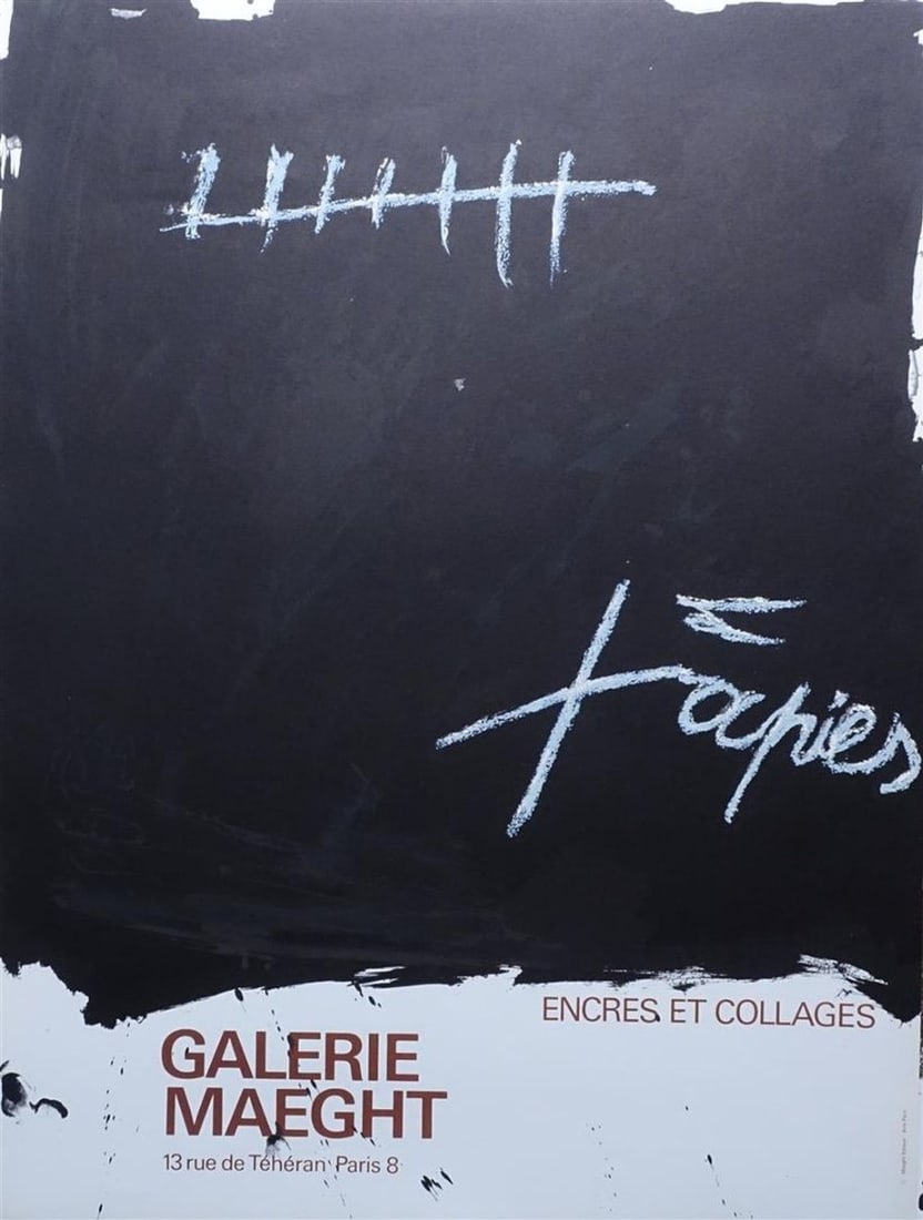 Anthoni Tapies - Exhibition poster, Galerie Maeght: Anthoni Tapies - Exhibition poster, Galerie Maeght, published by Arte Paris, lithographs.