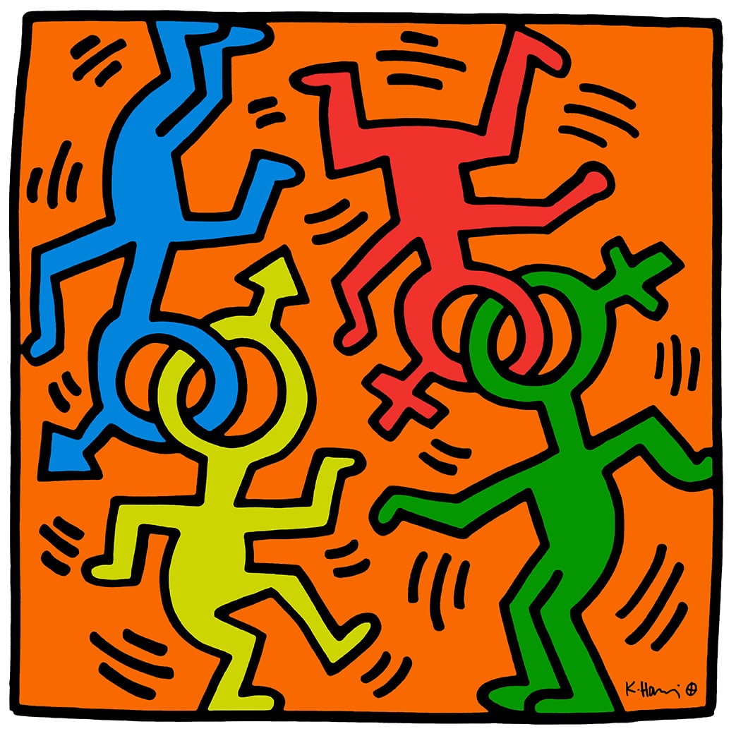 Keith Haring - Screenprint - Signed and hand numbered: Keith Haring 1958-1990Signed in the plateEmbossing stamp.The Keith Haring Fondation INC.Inspired by the street culture of New York City in the 1980s, Keith Haring was acclaimed for his pop art and