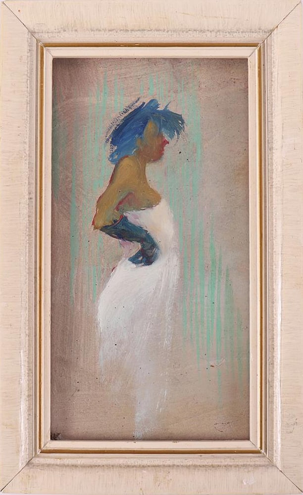 Hennie van der Vegt - Oil Painting - Hand signed: Lovely small oil-painting on panel, with studio stamp and address reference. Hand-signed with monogramProvenance; collection gallery Wiek XXHennie van der Vegt (1953-) attended the Groningen academy
