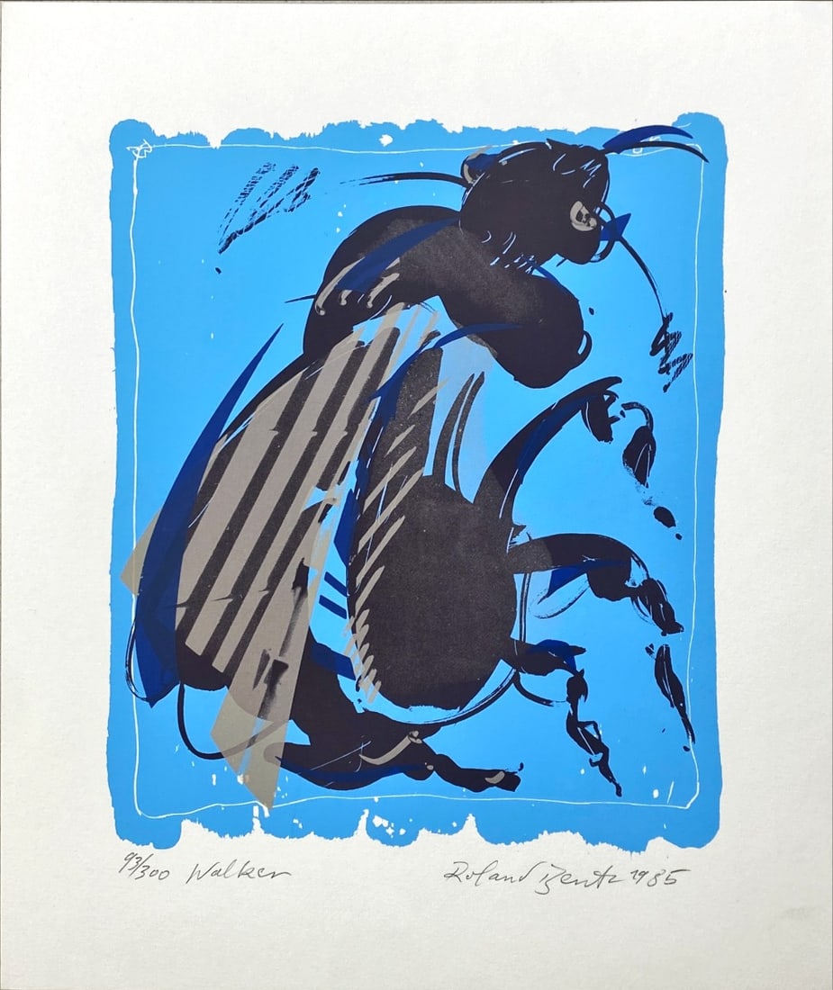 Roland Bentz - Lithograph - Hand signed: Roland Bentz (1950)Painter, Graphic artist, Draftsman.Studied at the Karlsruhe Academy of Fine Arts, became a pupil of Professor Gottfried Meyer, a stern opponent of commercialised art.