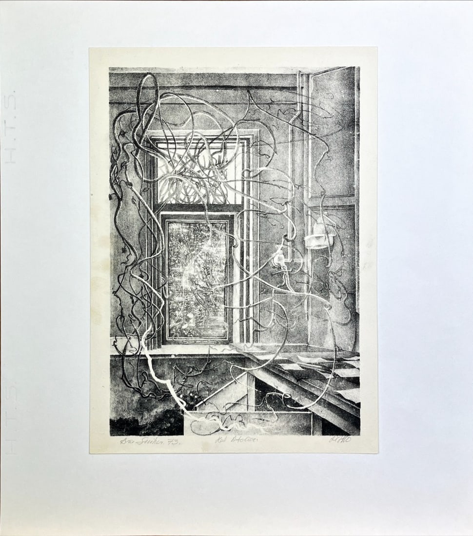 Arie Suiker - Het Atelier ("the Workshop") - Lithograph - Hand-signed: Great Lithograph by Dutch artist Arie Suiker with title "Het Atelier" ("the Workshop")