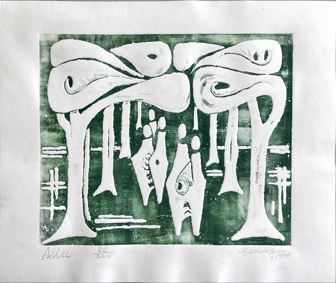 Allee - Etching - Hand-signed: Great Lithograph by a German Artist, titled "Allee". Hand-signed, numbered and titled.