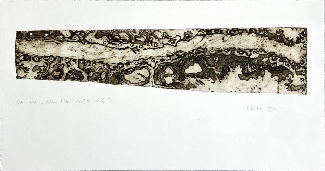 Adam & Eve - Etching - Hand-signed: Great Etching print by probably a Polish artist.Hand-signed