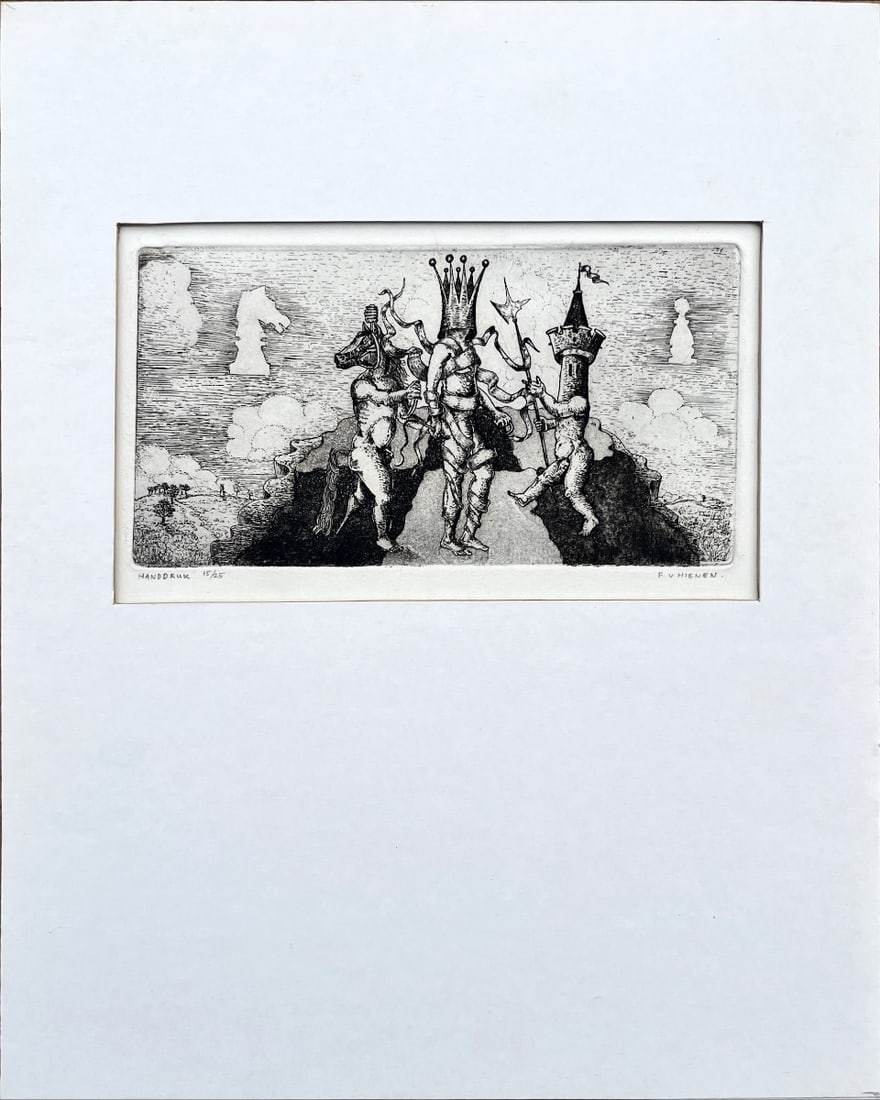 Frans van Hienen - Etching - Hand signed: Frans van HIENEN: (Utrecht 1947)Graphic School in Utrecht where he was taught by visual artists such as Henk Hester, (graphic artist and later teacher at Minerva in Groningen) and sculptor Theo van Va