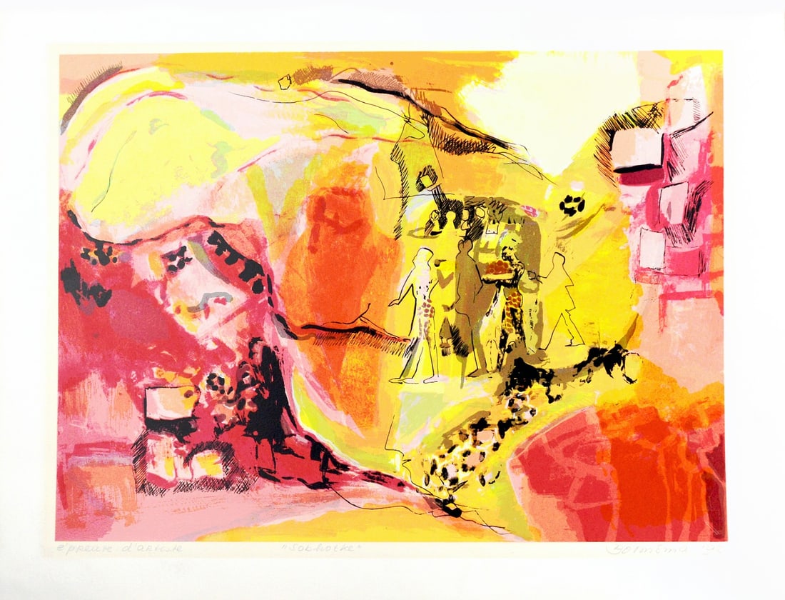 Marijke Boomsma - Lithograph - Hand signed: Handsigned, numbered and dated.Comes from the collection of the municipality of The Hague, The Netherlands.Marijke Boomsma (29-04-1946, Zeist - 13-10-1992, The Hague) painted landscapes and figure