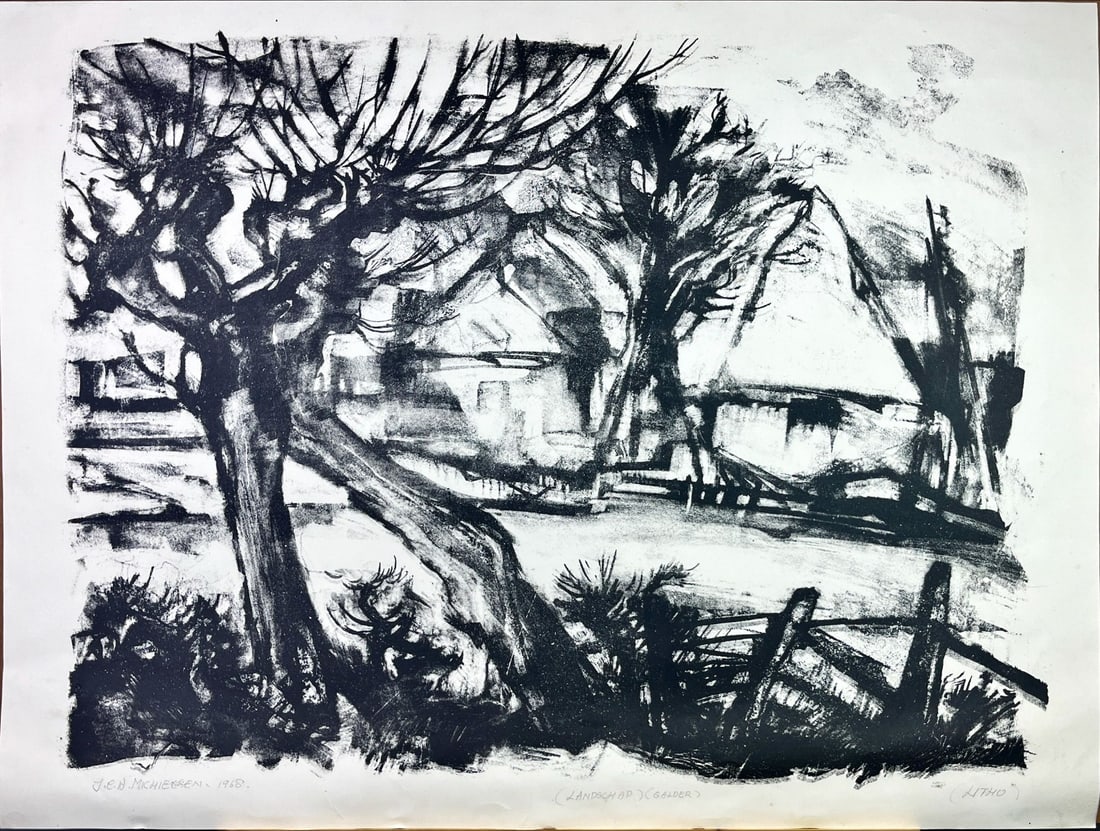 Jan (J.C.A.) Michielsen - Lithograph - Hand signed: Michielsen, Jan - 1939-2010 Jan Michielsen was a Dutch graphic artist and painter. Jan Michielsen trained at the Academy of Fine Arts Sint-Joost. He also taught there until 1980. He lived and worked a