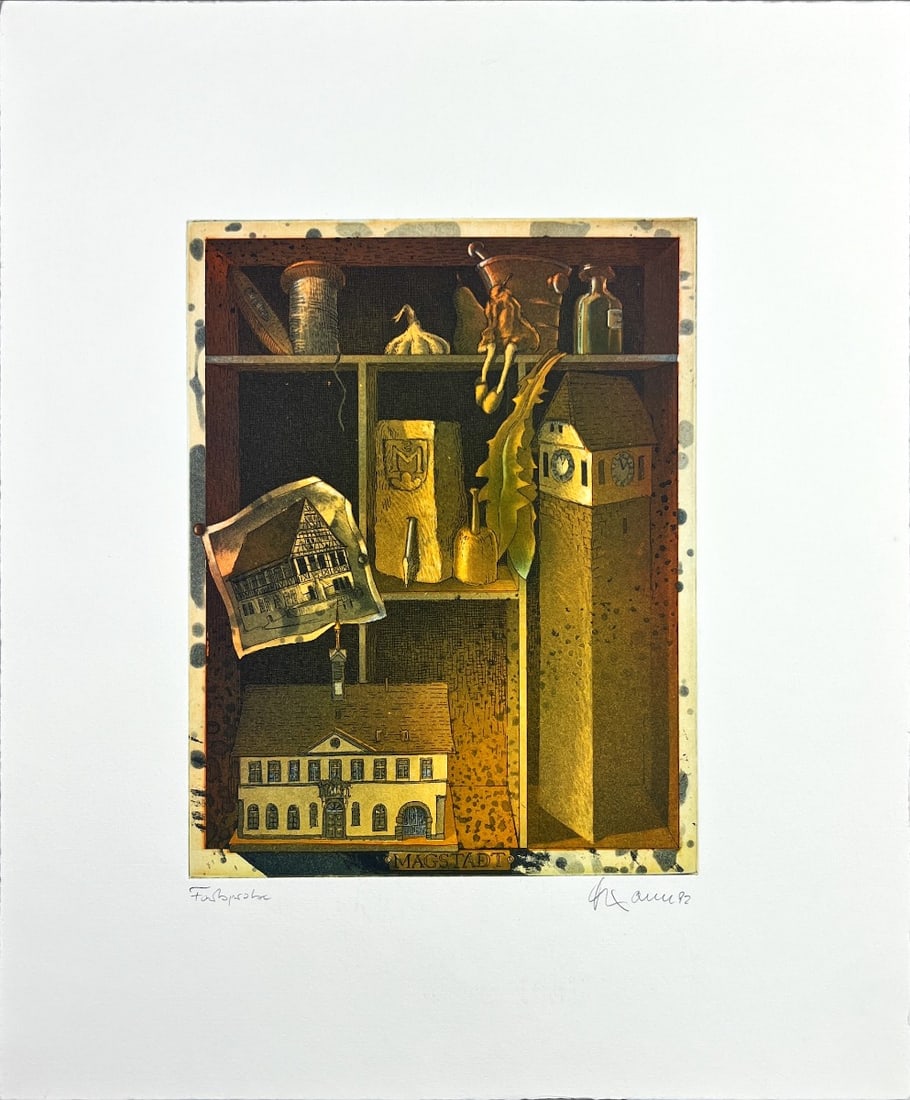 Great Etching - German artist - Hand signed: Great Etching print by a German Artist.Hand signed