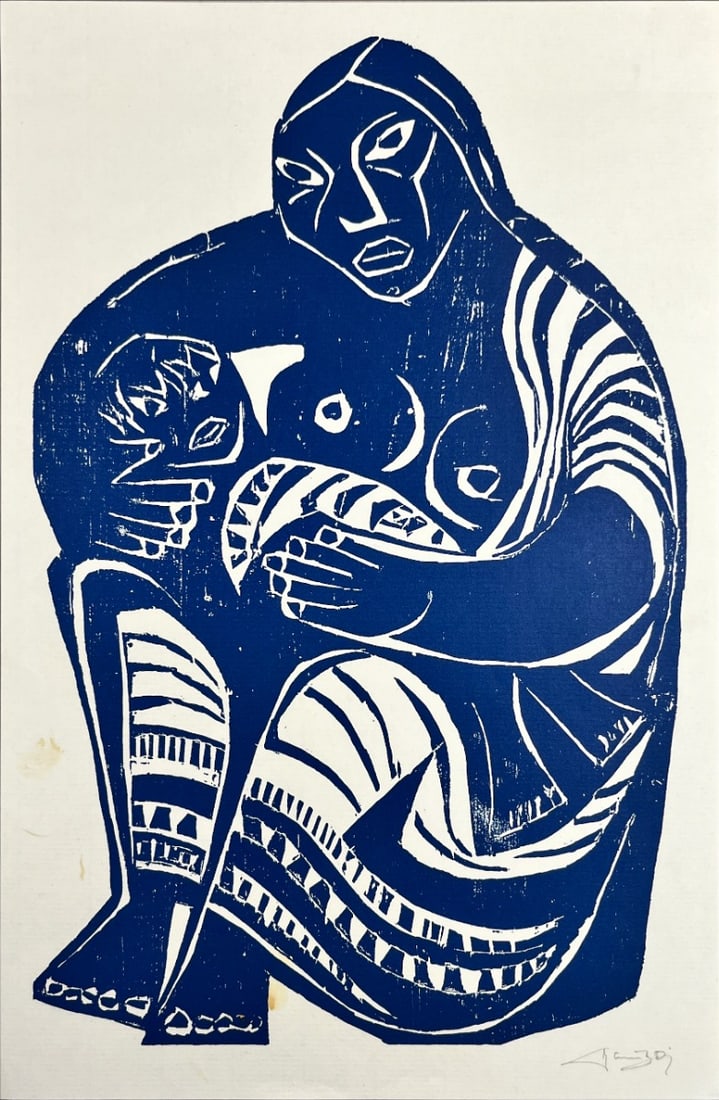Kurt Janitzki - Linocut - Hand signed: Kurt Janitzki (1916–1977) was a German painter and drawing instructor. He worked for many years as a lecturer at the adult education center (Volkshochschule) in Wanne-Eickel. He also taught drawing