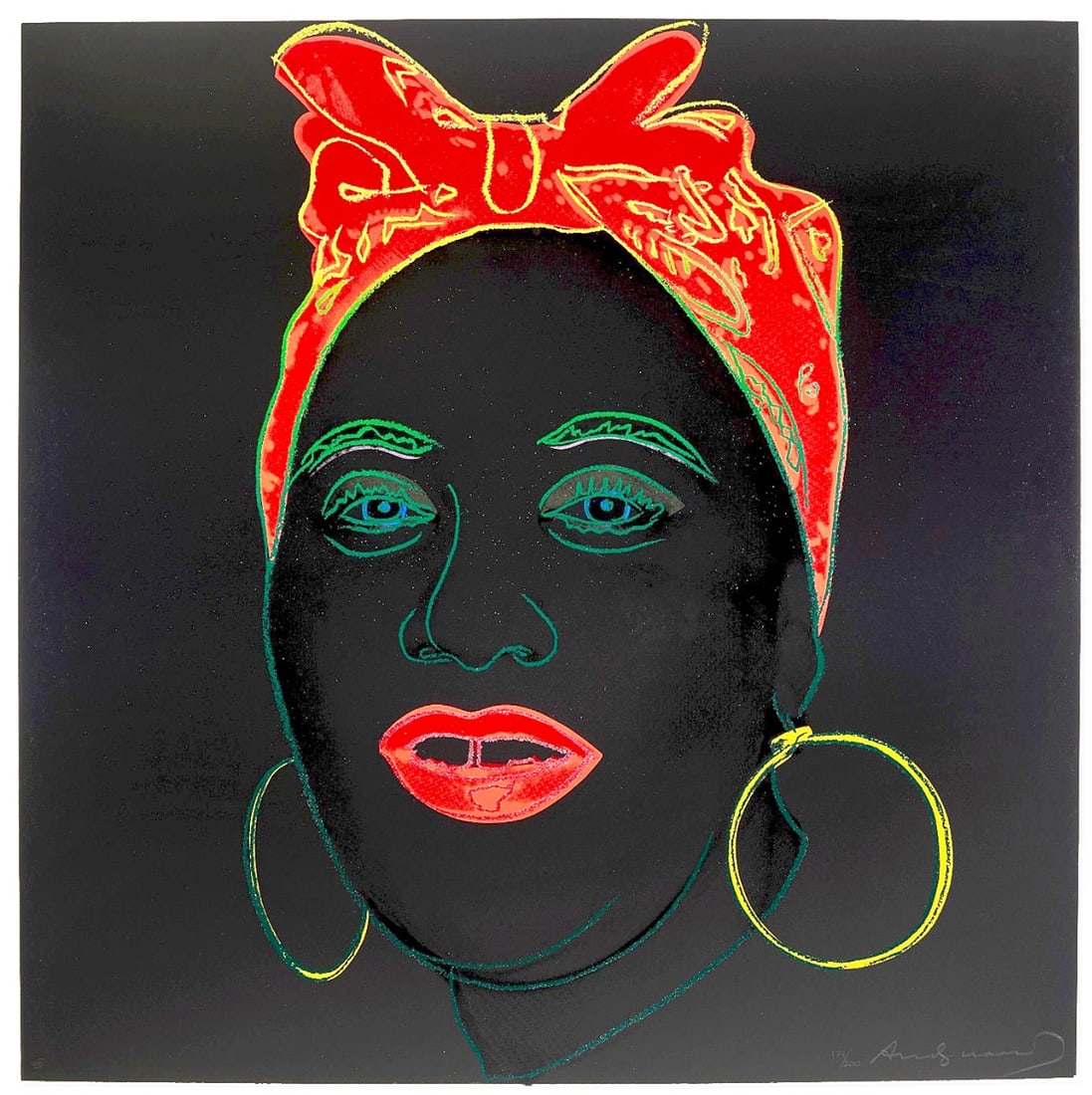 Andy Warhol - Mammy - Graphics series with diamond dust - Signed in the print. (1 of 2)