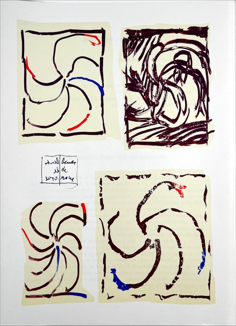 Alechinsky, P. - Original lithograph from Derriere le Miroir: Pierre Alechinsky - Original lithograph, Executed for Derriere le Miroir no 247, 1981. Published in Paris by Maeght. There is text on verso.