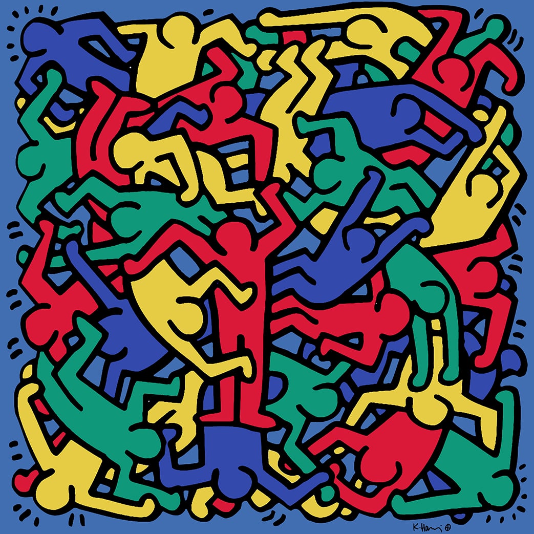 Keith Haring - Screenprint - Signed and hand numbered: Keith Haring 1958-1990Signed in the plateEmbossing stamp.The Keith Haring Fondation INC.Hand numbered with pencil.Inspired by the street culture of New York City in the 1980s, Keith Haring was acclaim
