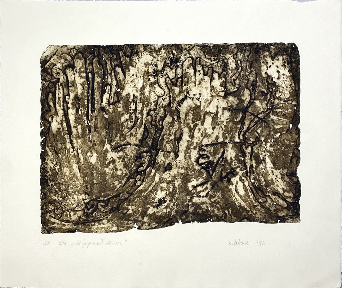 Le Jugement denier - Etching - Hand-signed: Great Etching print, titled Le Jugement denier ("The last judgment"), probably made by a Polish artist. Hand-signed.