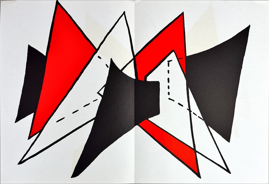 Alexander Calder - Lithograph - DLM (Derriere le Miroir): Original lithograph, executed for Derriere le Miroir, no 212, 1975. Published in Paris by Maeght. There is text on verso. With centerfold.Alexander Calder (; July 22, 1898 – November 11, 1976)
