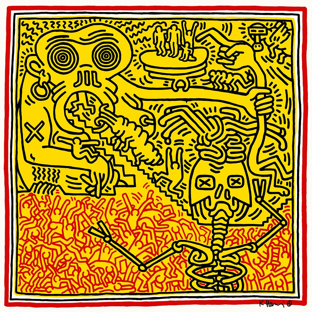 Keith Haring - Screenprint - Signed and hand numbered: Keith Haring 1958-1990Signed in the plateEmbossing stamp.The Keith Haring Fondation INC.Hand numbered with pencil.Inspired by the street culture of New York City in the 1980s, Keith Haring was acclaim