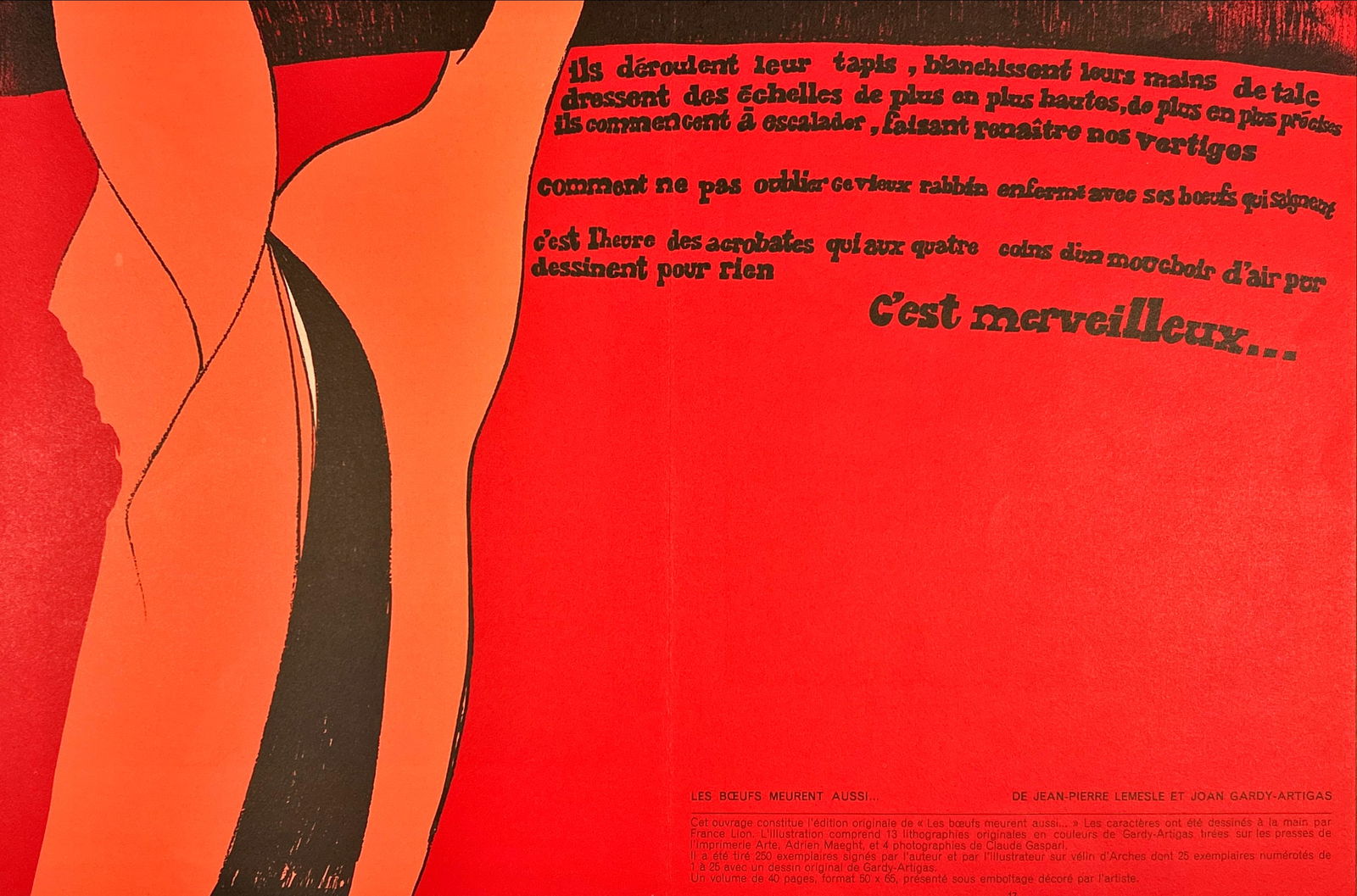 Joan Gardy Artigas - Original lithograph DLM: Artigas - Vase II, Original lithograph, Executed for Derriere le Miroir, nr 118, 1969. Published in Paris by Maeght. There is text on verso. With centerfold.