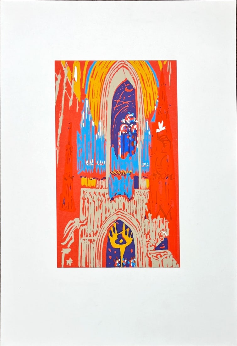 Neue Orgel - Silkscreen - Hand-signed: Great Silkscreen by a German Artist. Hand-signed and titled on verso.